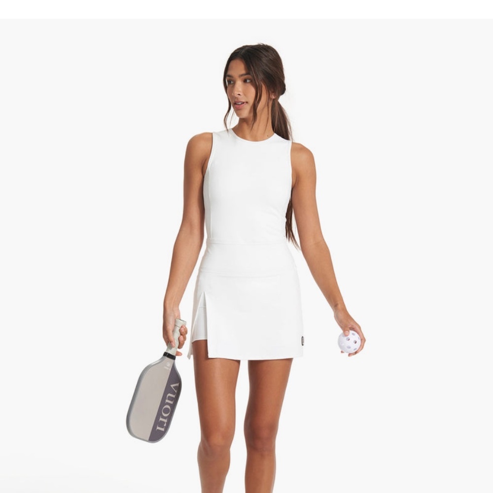 NWT Vuori Topspin Dress in White. Size Small.